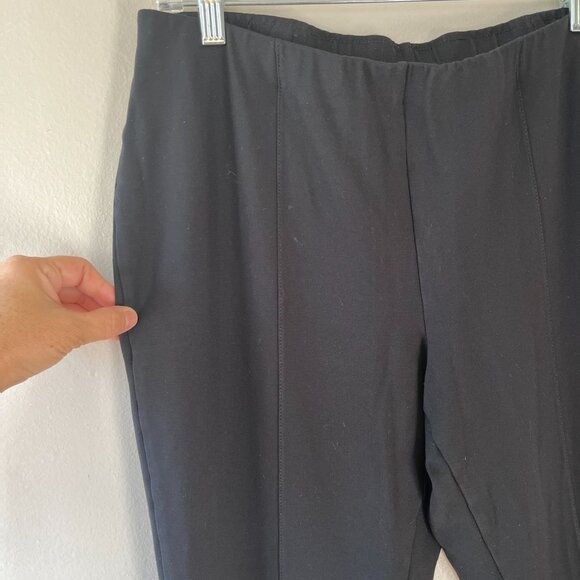 J.Jill Smoothing Sz L Ponte Black Leggings Elastic Waist Pull‎ On Stretch Ankle - Picture 4 of 10